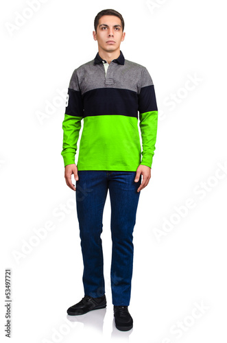 Photo: Man in fashion look isolated on white Man in fashion look isolated on white