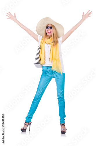 Illustration: Young woman in summer clothing Young woman in summer clothing