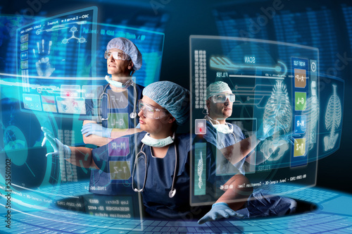 Photo: Doctors with screens Doctors with screens