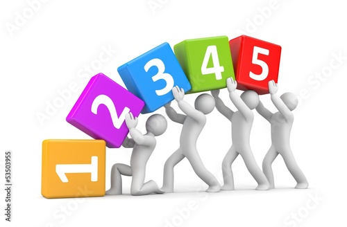 Illustration: Numbers metaphor. Teamwork Numbers metaphor. Teamwork
