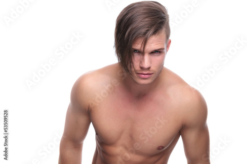 Photo: topless fashion man looks into your eyes topless fashion man looks into your eyes