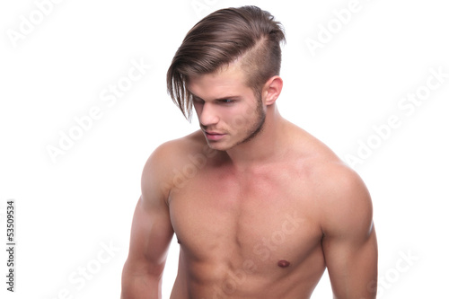 Photo: topless fashion man with nice hairdo topless fashion man with nice hairdo
