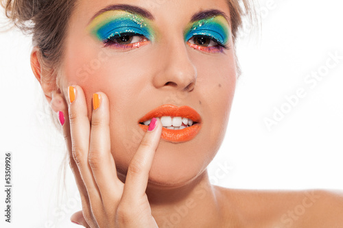 Photo: Beautiful caucasian woman with artistic makeup Beautiful caucasian woman with artistic makeup
