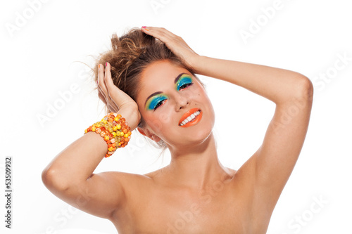 Photo: Beautiful caucasian woman with artistic makeup Beautiful caucasian woman with artistic makeup