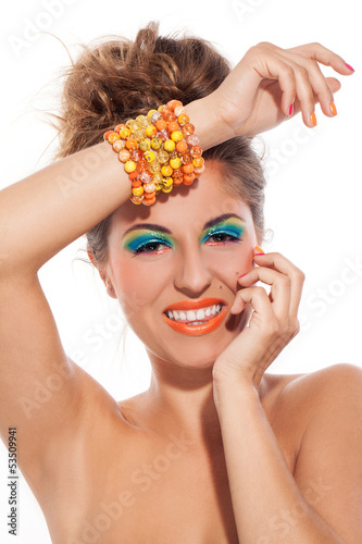 Photo: Beautiful caucasian woman with artistic makeup Beautiful caucasian woman with artistic makeup