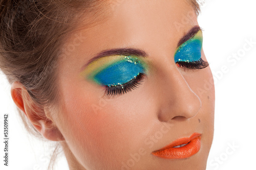 Photo: Beautiful caucasian woman with artistic makeup Beautiful caucasian woman with artistic makeup