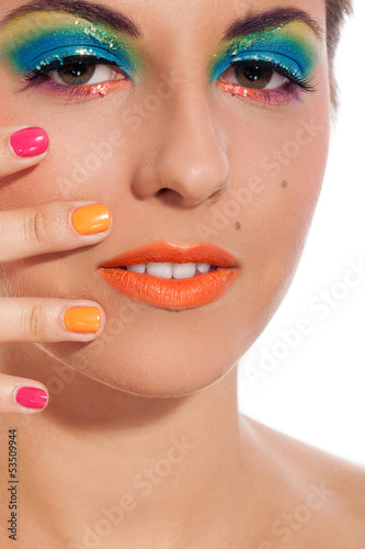Photo: Beautiful caucasian woman with artistic makeup Beautiful caucasian woman with artistic makeup