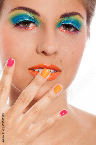 Photo: Beautiful caucasian woman with artistic makeup Beautiful caucasian woman with artistic makeup