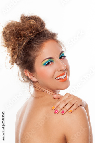 Photo: Beautiful caucasian woman with artistic makeup Beautiful caucasian woman with artistic makeup