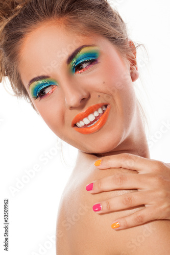Photo: Beautiful caucasian woman with artistic makeup Beautiful caucasian woman with artistic makeup
