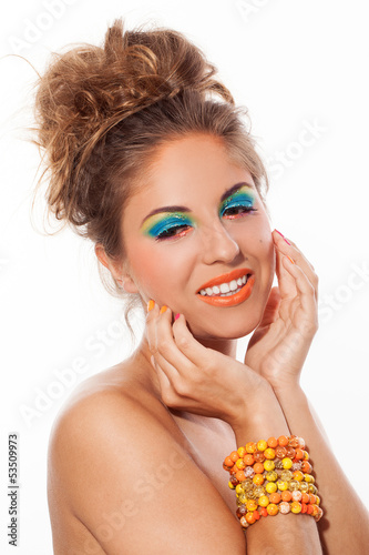 Photo: Beautiful caucasian woman with artistic makeup Beautiful caucasian woman with artistic makeup