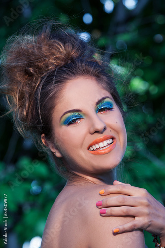 Photo: Beautiful caucasian woman with artistic makeup Beautiful caucasian woman with artistic makeup