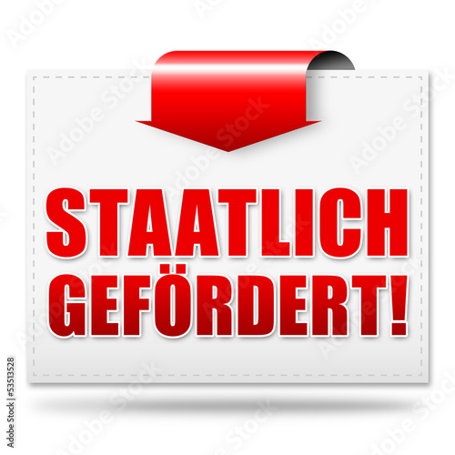 Illustration: Staatlich gefördert! Button, Icon Staatlich gefördert! Button, Icon