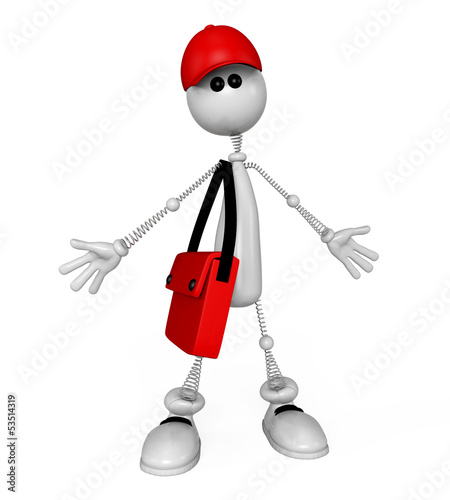 Illustration: The 3D white mail carrier on springs. The 3D white mail carrier on springs.