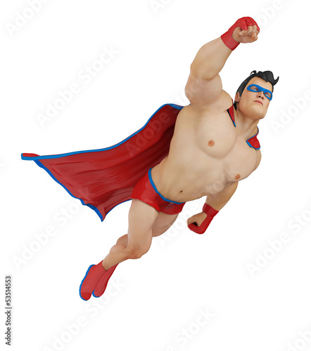 Illustration: SUPER HERO CARTOON FLYING UP SUPER HERO CARTOON FLYING UP