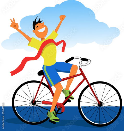 Vector: Winner on a bicycle Winner on a bicycle