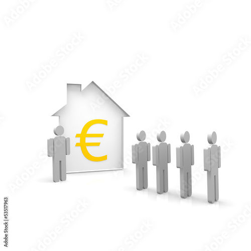 Illustration: euro, vermieten, mieter, makler, euro, vermieten, mieter, makler,