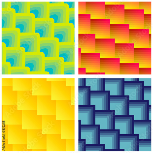 Vector: Set Of Seamless Square Patterns Set Of Seamless Square Patterns