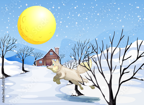 Vector: A wolf in the snow A wolf in the snow