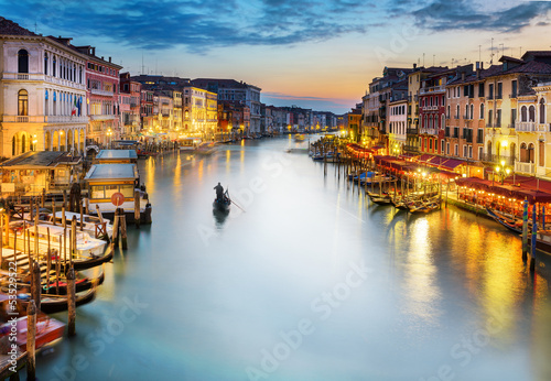 Photo: Grand Canal at night, Venice Grand Canal at night, Venice