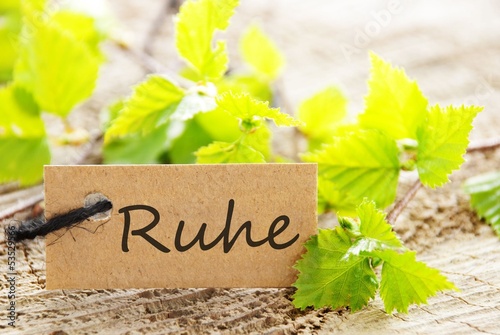 Photo: label with Ruhe label with Ruhe