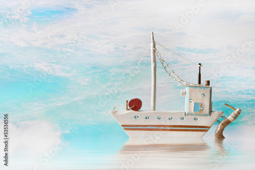 Photo: Sommer, Sonne, Meer, Boot - maritimer nautischer Hintergrund Sommer, Sonne, Meer, Boot - maritimer nautischer Hintergrund
