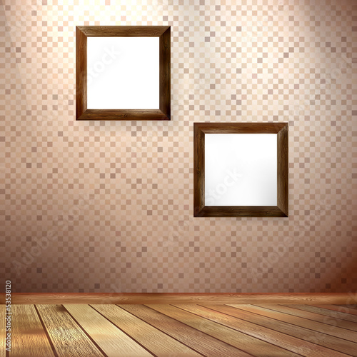 Vector: Vintage frame on a wooden texture. EPS 10 Vintage frame on a wooden texture. EPS 10