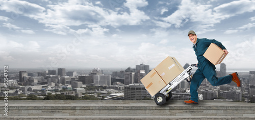 Photo: Running Delivery postman. Running Delivery postman.