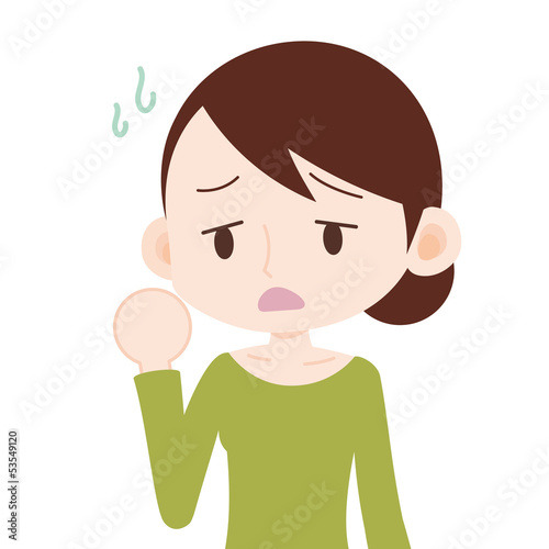 Illustration: うんざりする女性 上半身 うんざりする女性 上半身