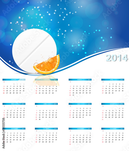 Vector: 2014 new year calendar vector illustration 2014 new year calendar vector illustration