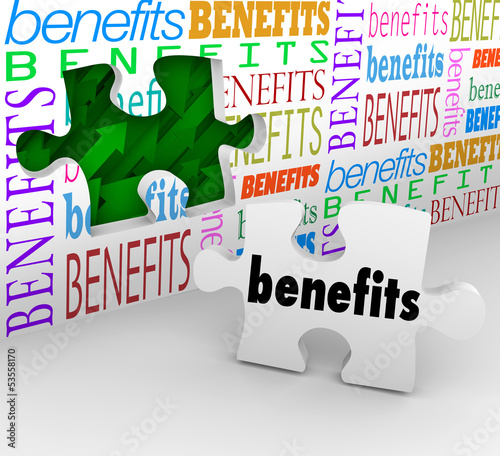 Illustration: Benefits Hole in Wall Puzzle Piece Complete Unique Selling Poin Benefits Hole in Wall Puzzle Piece Complete Unique Selling Poin