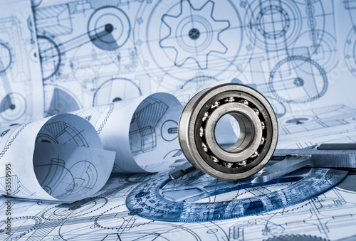 Photo: Technical drawings with the bearing Technical drawings with the bearing