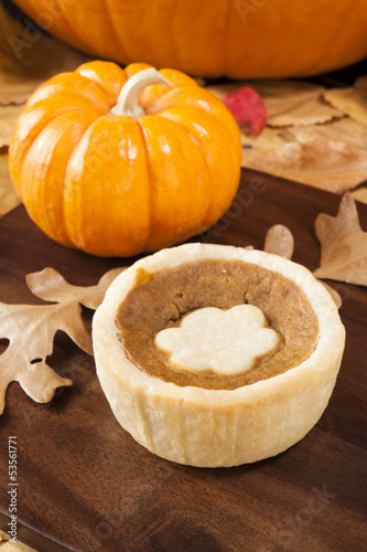 Photo: Pumpkin Tart with Fall Leaves Pumpkin Tart with Fall Leaves