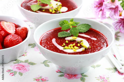 Photo: Cold strawberry soup for summer Cold strawberry soup for summer