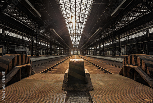 Photo: Abandoned industrial interior with bright light Abandoned industrial interior with bright light