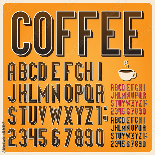 Vector: Retro type font, vintage typography . Retro type font, vintage typography .