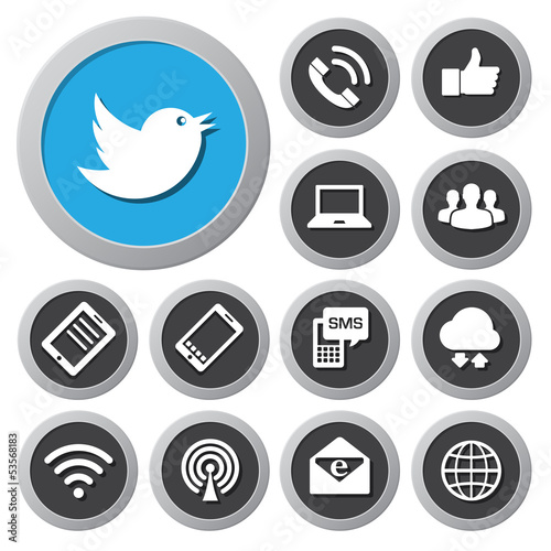 Vector: Mobile devices and network icons set. Mobile devices and network icons set.