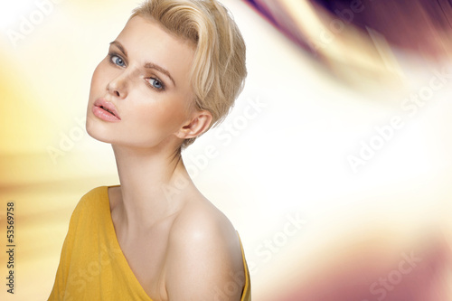 Photo: Cute blonde lady with clear complexion Cute blonde lady with clear complexion