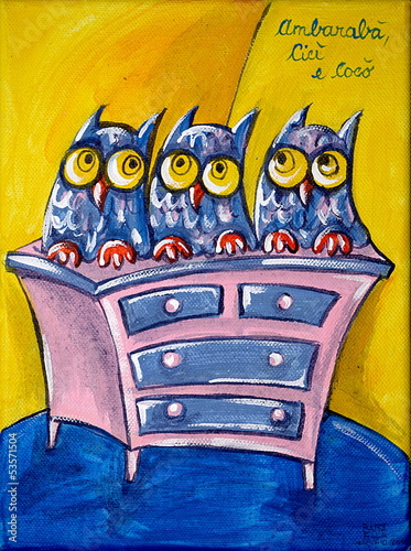 Photo: Three Owls On The Chest Of Drawers Three Owls On The Chest Of Drawers