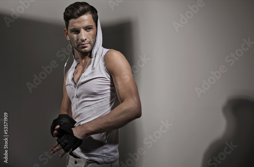 Photo: Handsome athletic guy with serious look Handsome athletic guy with serious look