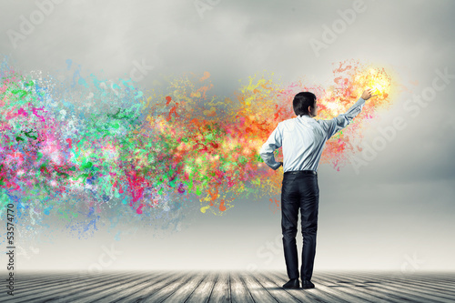 Photo: Man painting splashes Man painting splashes