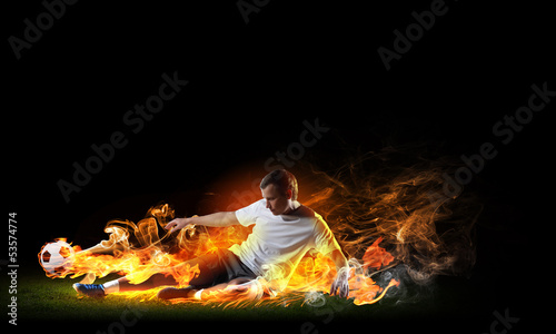 Photo: Football player with ball Football player with ball