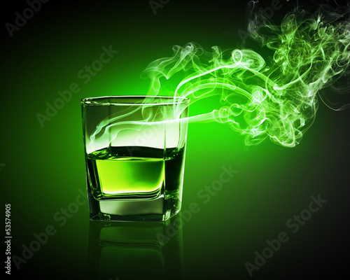 Photo: Glass of green absinth Glass of green absinth
