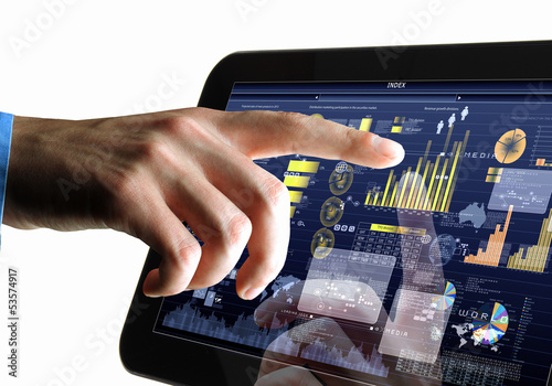 Photo: Modern computer technology in business Modern computer technology in business