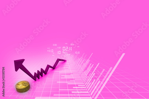 Illustration: Rising graph with dollar Rising graph with dollar