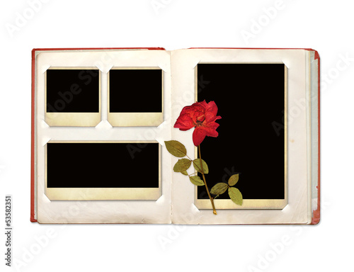 Photo: Photo album with retro photos and rose Photo album with retro photos and rose