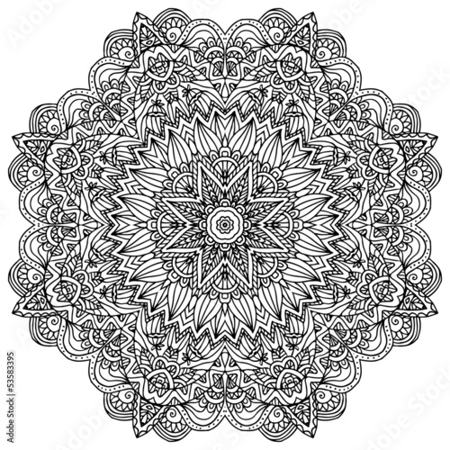 Vector: Lacy ornate vector black napkin Lacy ornate vector black napkin