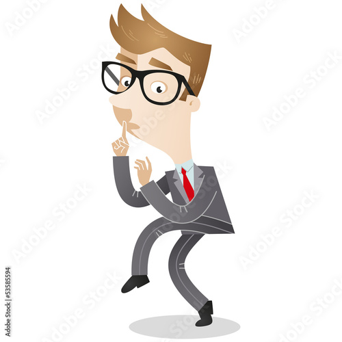Vector: Businessman, tiptoe, sneaking, shh Businessman, tiptoe, sneaking, shh