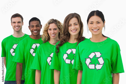Photo: Cheerful group of environmental activists Cheerful group of environmental activists