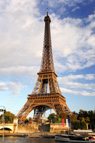 Photo: Eiffel Tower with bridge in Paris, France Eiffel Tower with bridge in Paris, France
